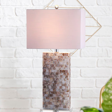 Cannon 29" Seashell and Crystal LED Table Lamp - JONATHAN Y